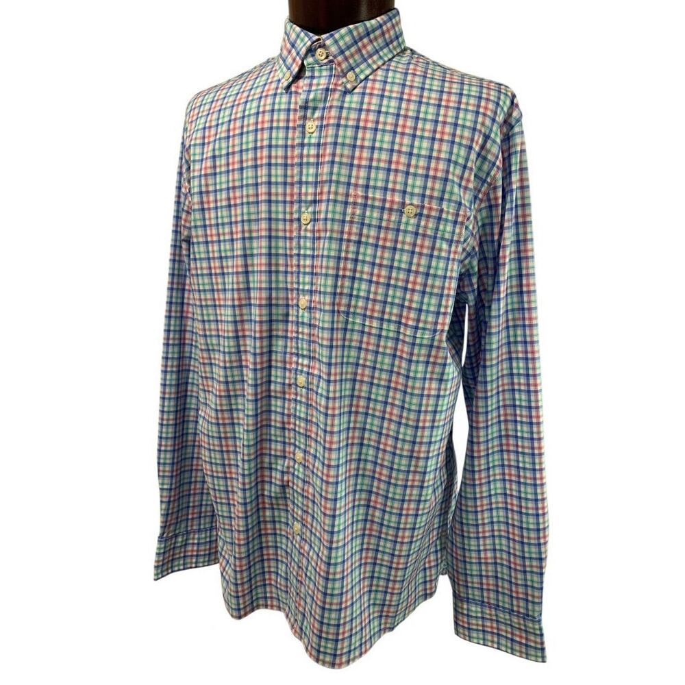 Large‎ Croft & Barrow Slim Fit Performance Button Down Shirt Pastel Plaid